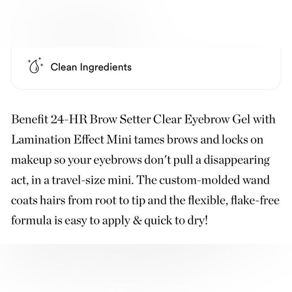 FREE๐ Benefit Cosmetics 24HR Brow Setter Clear Eyebrow Gel Lamination ๐ NEW - Picture 5 of 6